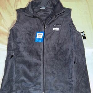 NWT Columbia Steens Mountain Mens M Fleece Vest Black Full Zip AM1135-010